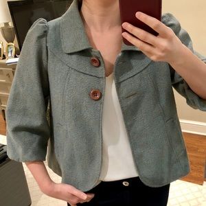 LUX (Anthropologie) cropped green jacket
